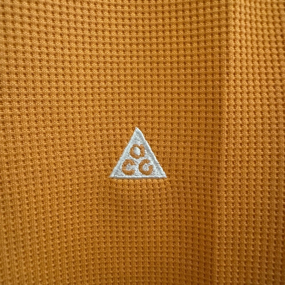 Nike ACG Orange Waffle Knit Short Sleeve Top - Women's Size L - Picture 4 of 6